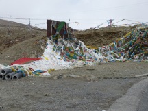 Prayer flags looked very different from the ones we saw in Bhutan.